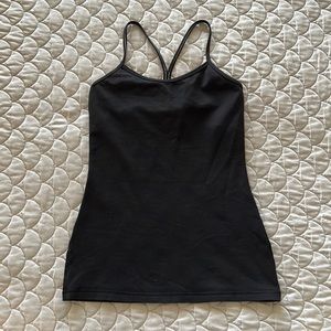 Great condition Black Lululemon tank top with built in bra/liner size 6 or 8